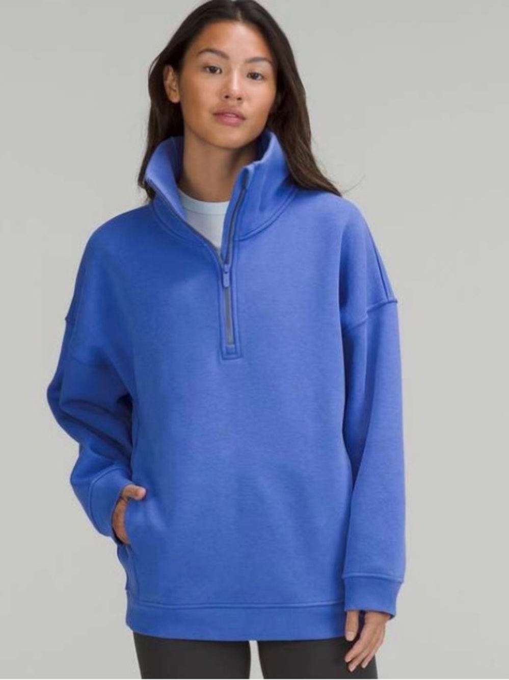 lululemon athletica Blue Wild Indigo Thick Fleece Half-Zip Pullover Size M/L
